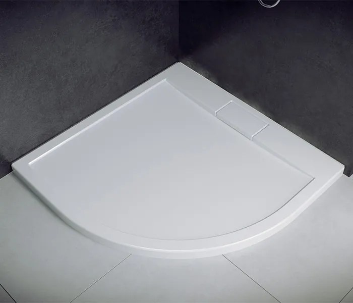 Besco Štvrťkruhová akrylátová sprchová vanička AXIM HR 80x80 (90x90) UltraSlim BESCO-Rozmery: 80x80