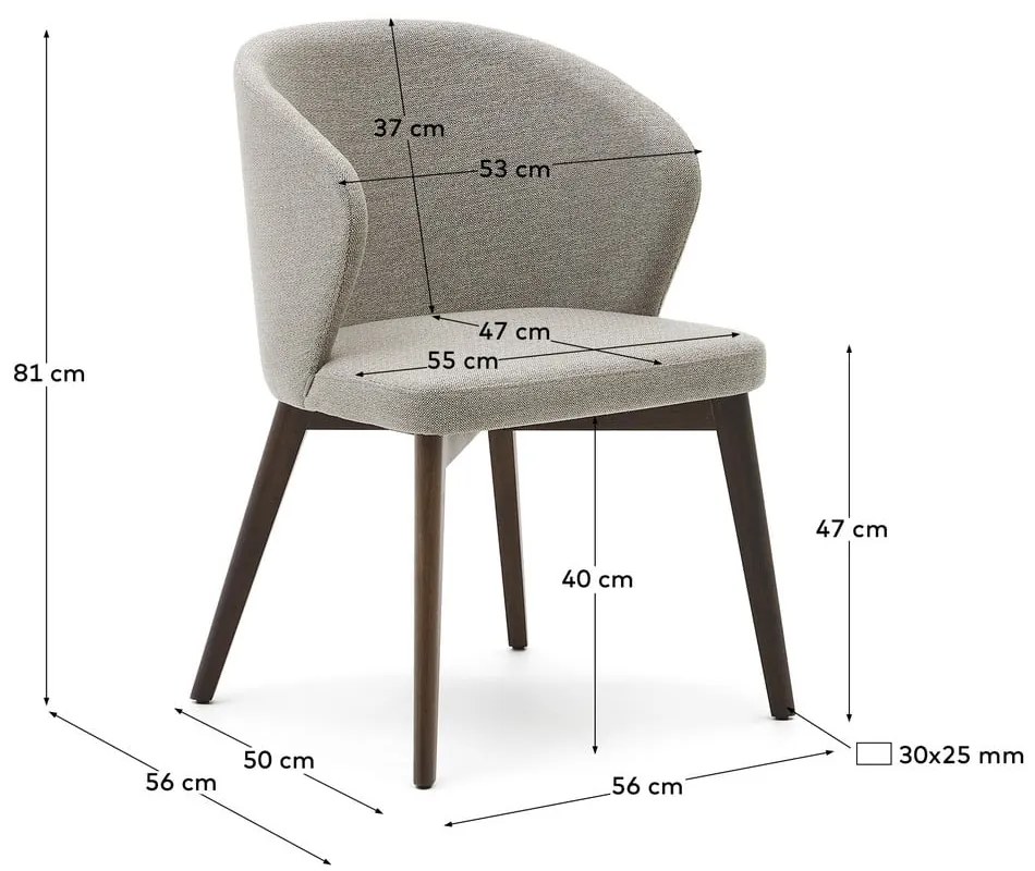 Béžové čalúnené jedálenské kreslo Darice – Kave Home