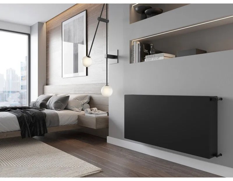 Mexen, Mexen Flat CF33 panelový radiátor 600 x 1200 mm, bočné pripojenie, 2641 W, čierny - W433F-060-120-70
