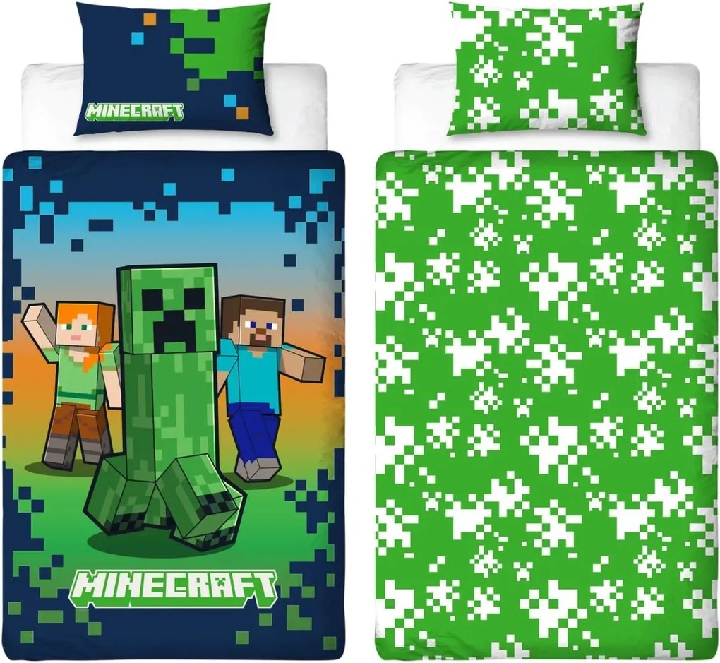 Detské obliečky MINECRAFT HEROES farebné Rozmer obliečky: 70 x 80 cm | 140 x 200 cm