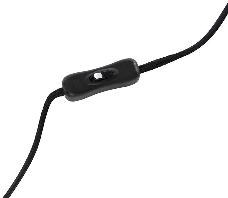 Moderná stolná lampa čierna s čiernym zamatovým tienidlom - Rich