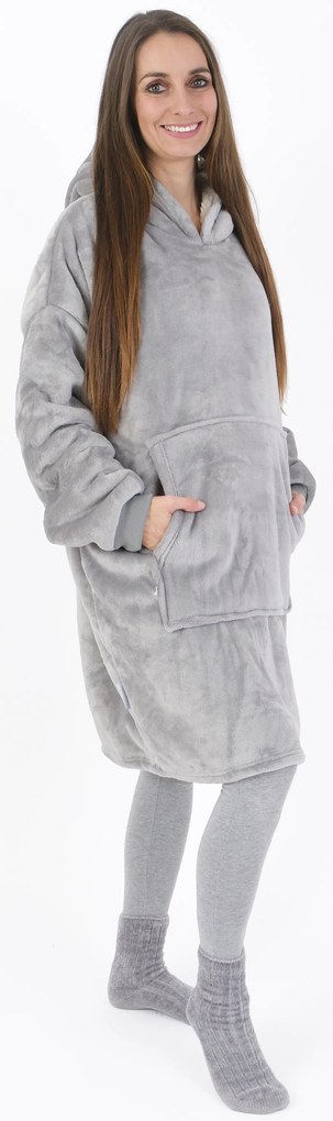 Baránková mikina mikroplyš – Laura svetlo šedá veľkosť M