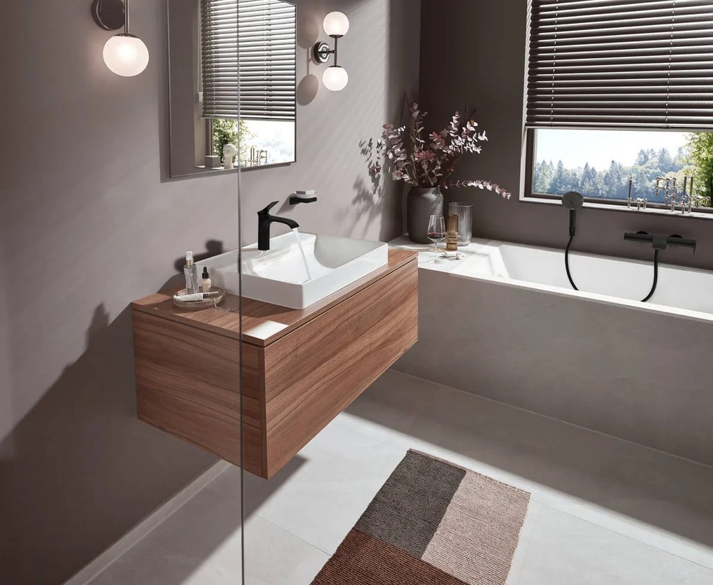 Hansgrohe Vivenis, umývadlová batéria 80, EcoSmart, čierna matná, HAN-75012670