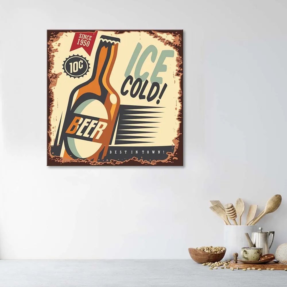 Gario Obraz na plátne Retro studené pivo Rozmery: 50 x 50 cm