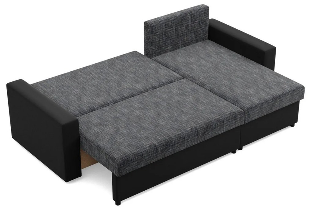Rohová rozkladacia sedacia súprava LUNA Sivá/čierna I