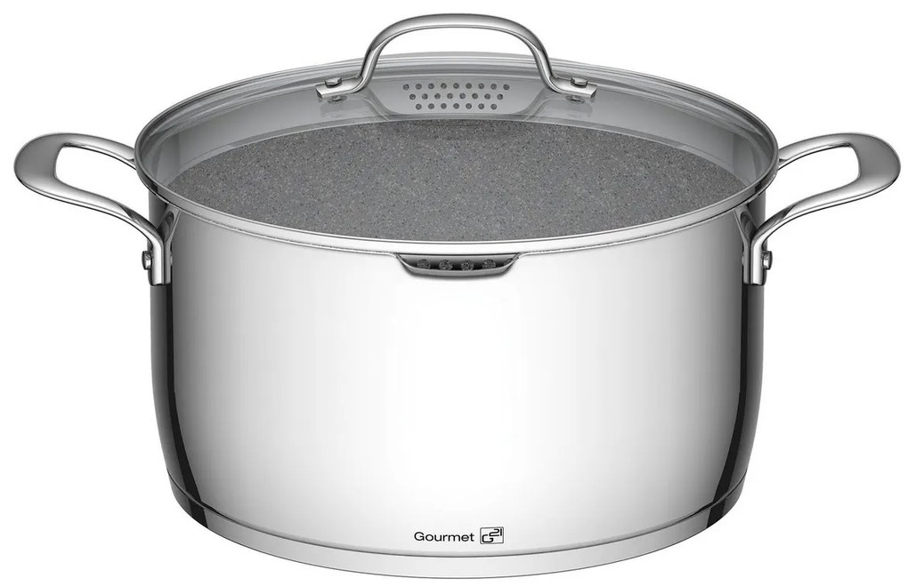 Hrniec G21 Gourmet Miracle s cedníkom 28 cm s pokrievkou nerez/greblon 60022155