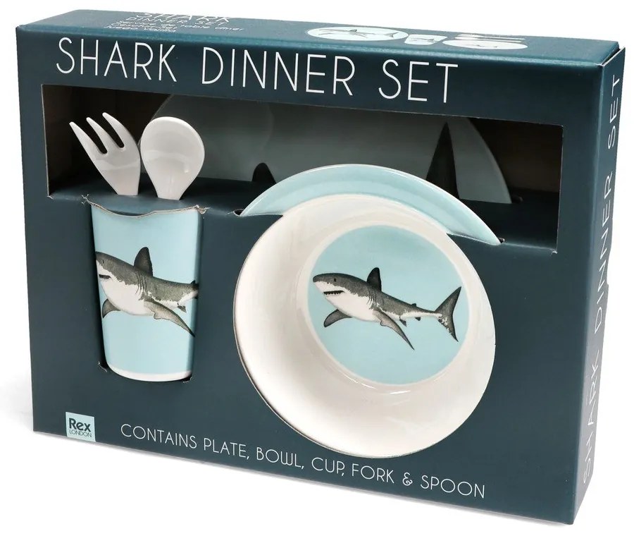 Detská jedálenská súprava 5 ks Sharks – Rex London