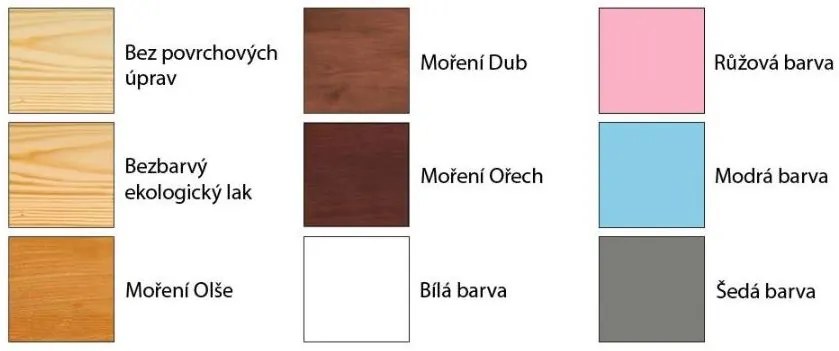 Detská poschodová posteľ s prístelkou z MASÍVU 200x90cm so zásuvkou - PPV016