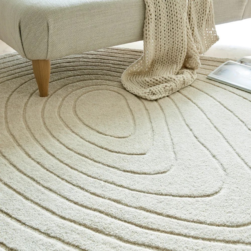 Krémový vlnený koberec 200x290 cm Puddle Wool - Flair Rugs