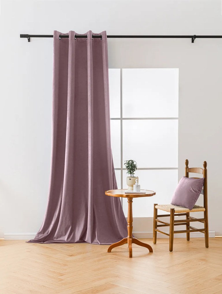 Svetlo fialový zatemňovací záves VELVET 140x270 cm Zavesenie: Riasiaca páska