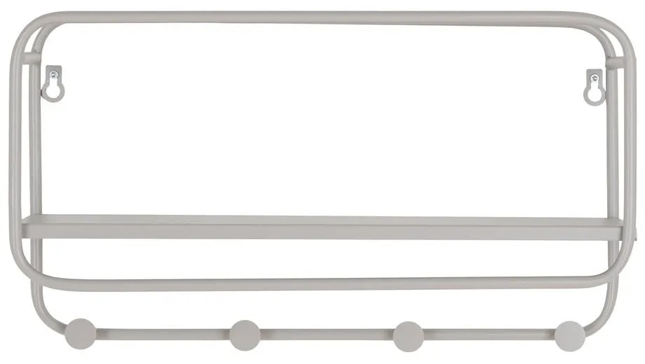 Svetlosivý kovový nástenný vešiak s poličkou Feira – House Nordic