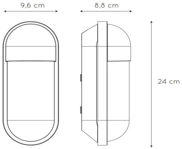 Lucide 29897/01/31 - Vonkajšie nástenné svietidlo CAPSULE 1xE27/15W/230V IP54