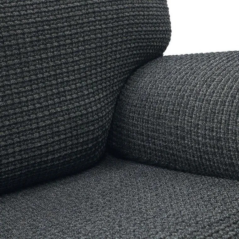 Super strečové poťahy RUBINIA antracitová rohová sedačka (š. 340 - 540 cm)