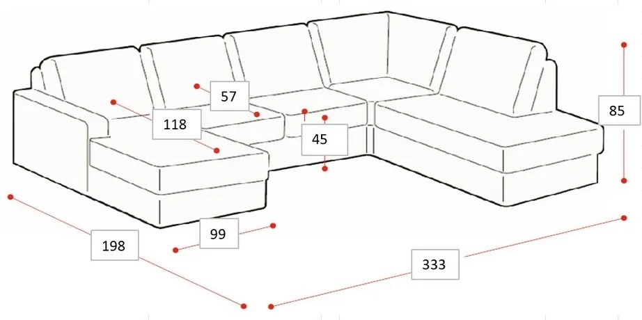 Antracitová ženilková rohová pohovka (ľavý roh/do tvaru "U") Fabian – Scandic