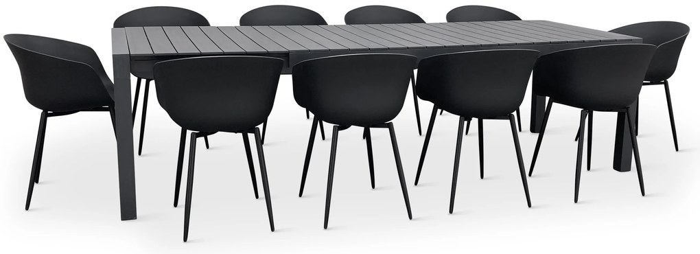 Noela Záhradný jedálenský set Grande Pasto + 10x stolička Rikke