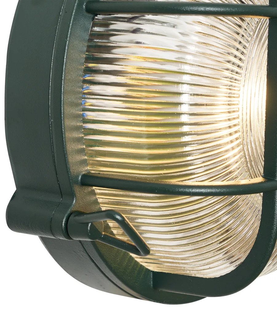 Vonkajšie nástenné a stropné svietidlo tmavozelené okrúhle IP44 - Noutica