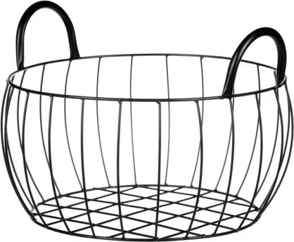 Úložný kôš čierny kov, 31x16 cm%