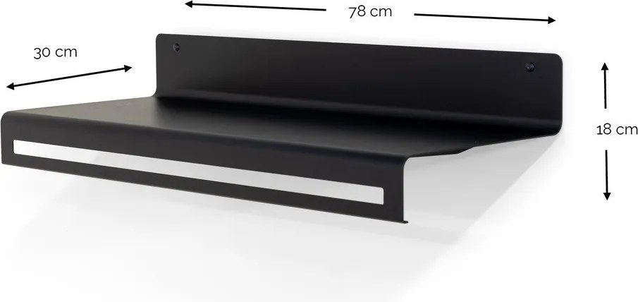 Čierny kovový nástenný vešiak s poličkou 78 cm Sway – Spinder Design