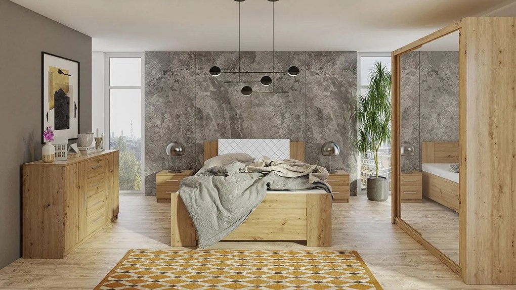 Spálňa Kler IV, Farby: biela / biely + ekokoža soft 017 pik