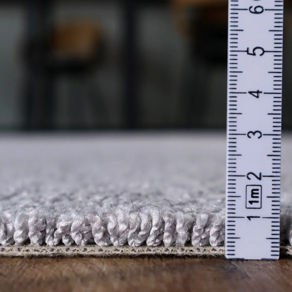 AKCIA: 120x394 cm Kusový koberec Velur Ultra strieborný - obšitý zo všetkých strán, šíře, šedá, filc, kancelária, AladinWorld Expres