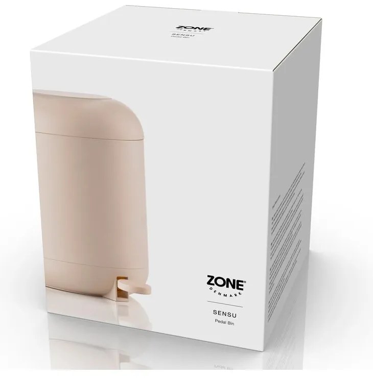 Béžový nášľapný plastový odpadkový kôš 4 l Sensu – Zone