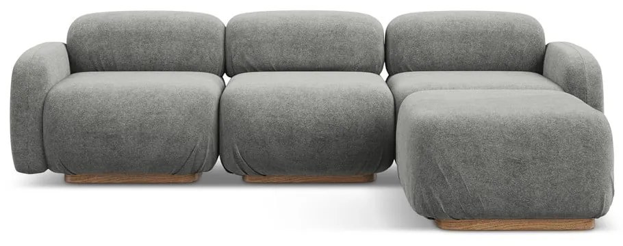 Sivá modulárna rohová pohovka z textílie buklé Ailani – Makamii