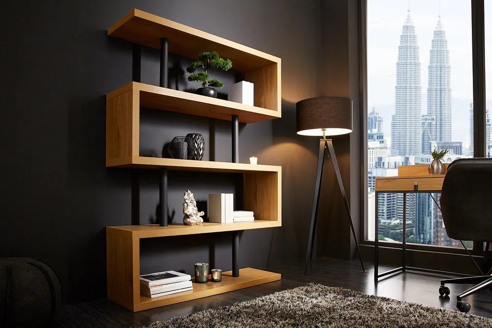 Dizajnový regál Pallaton 165 cm imitácia dub