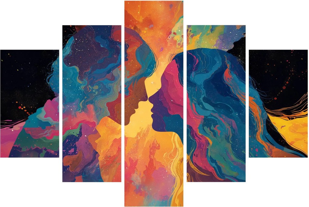 Obraz - Vesmírna láska (150x105 cm)