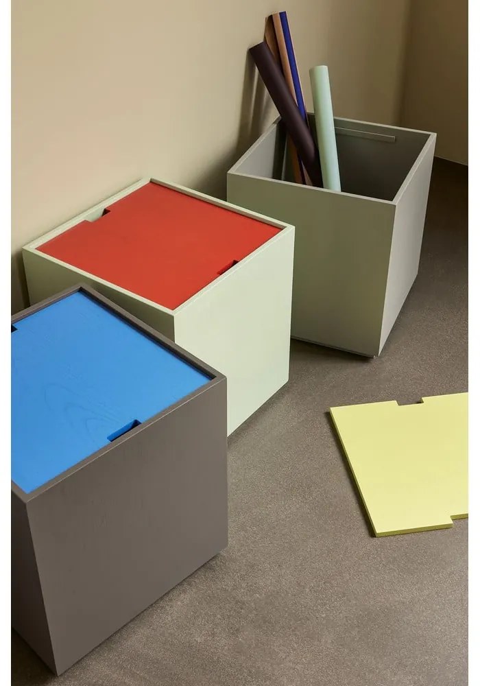 Žlto-sivá truhlica z jaseňového dreva 40x45 cm Vault – Hübsch
