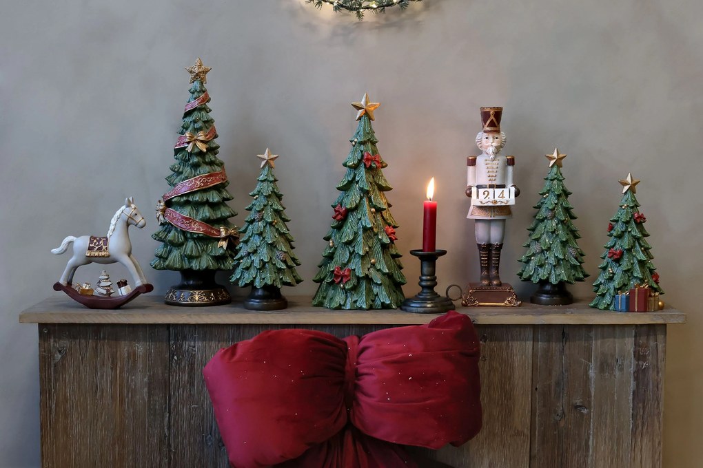 Zelený vianočný stromček s darčekmi Noël Tree z polyresinu – Ø 12*20,5 cm