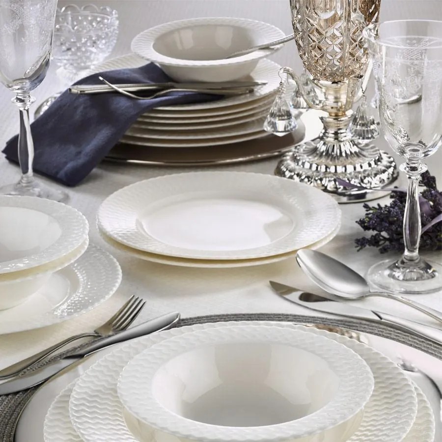 Porcelánová jídelní sada 24 ks Birny bílá