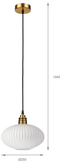 Luster na lanku HECTOR 1xE27/15W/230V biela/mosadz pr. 25 cm