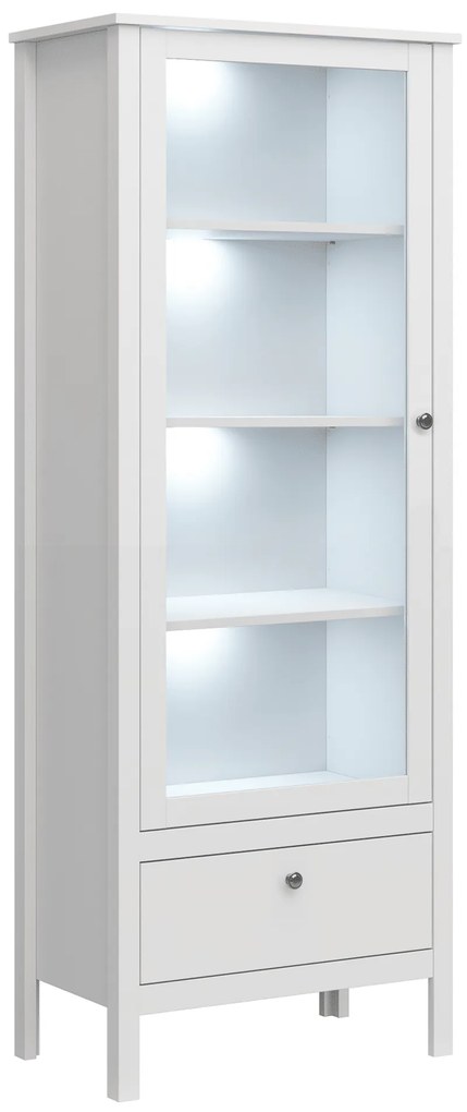 Kondela Vitrína 1W1S, biela, OLJE