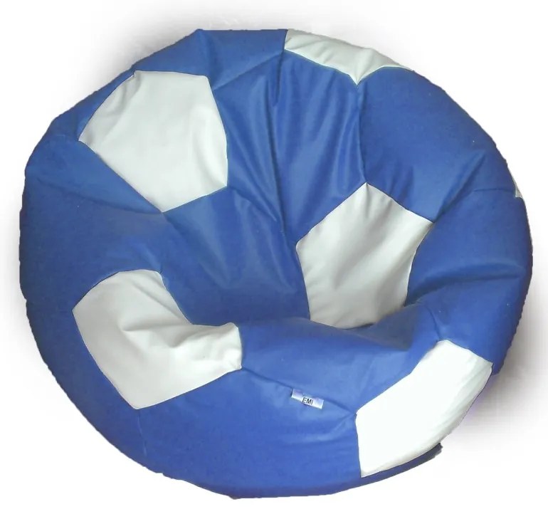 Sedací vak futbalová lopta modro-biela EMI