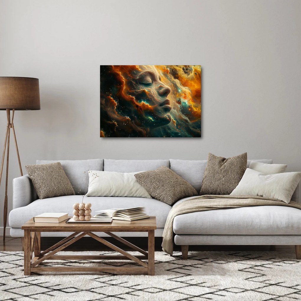 Obraz - Tvár vo vesmíre (70x50 cm)