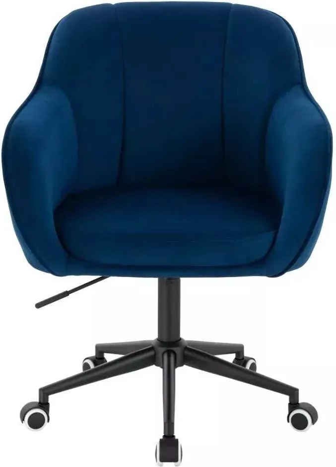 LuxuryForm DESIGN Stolička AVOLA VELUR na čiernej podstave s kolieskami - modrá