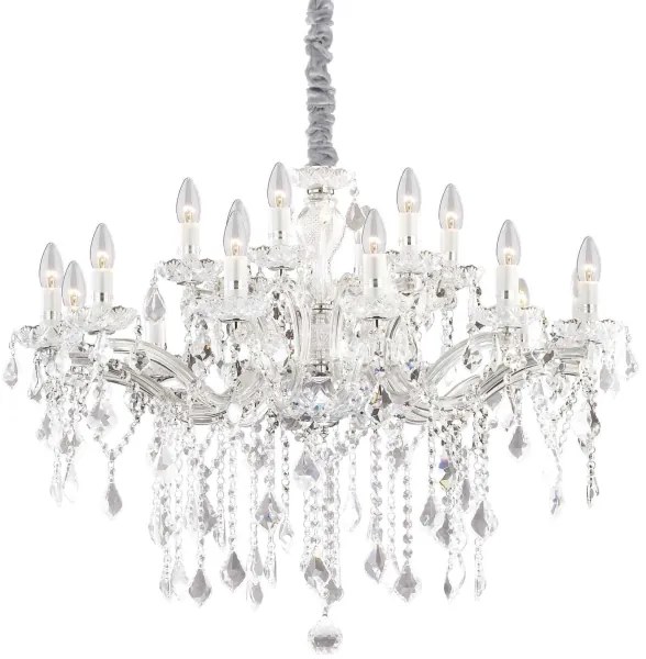 Ideal Lux - Krištáľový luster na reťazi FLORIAN 18xE14/40W/230V pr. 86 cm číra