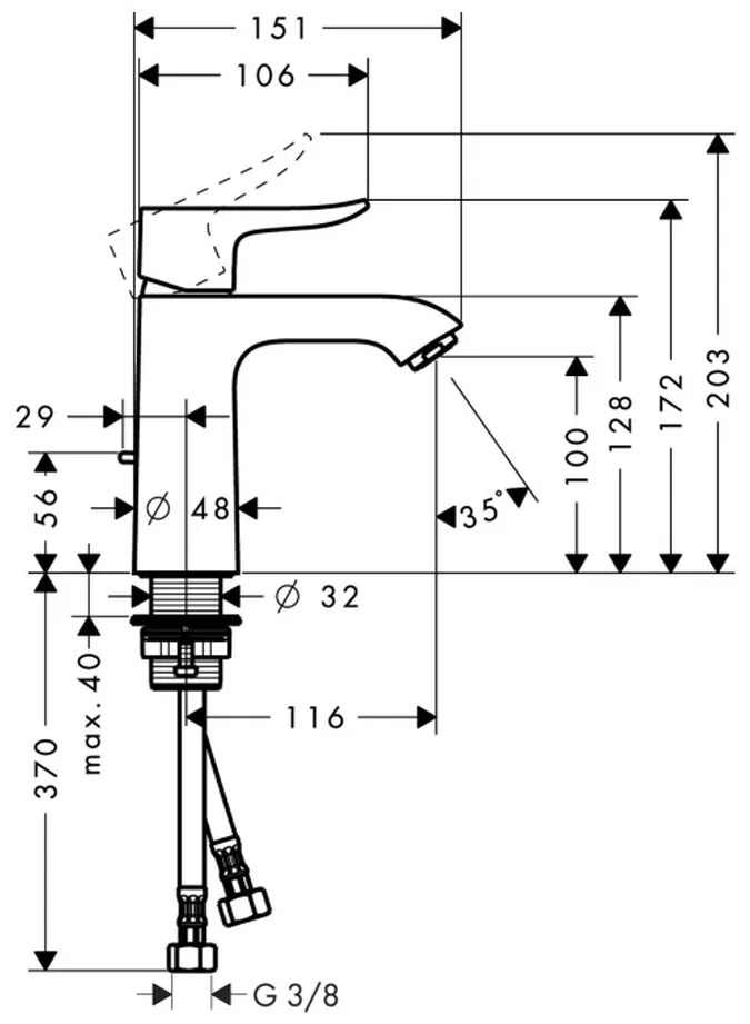 Hansgrohe Metris New, umývadlová batéria s výpustom, chrómová, HAN-31080000