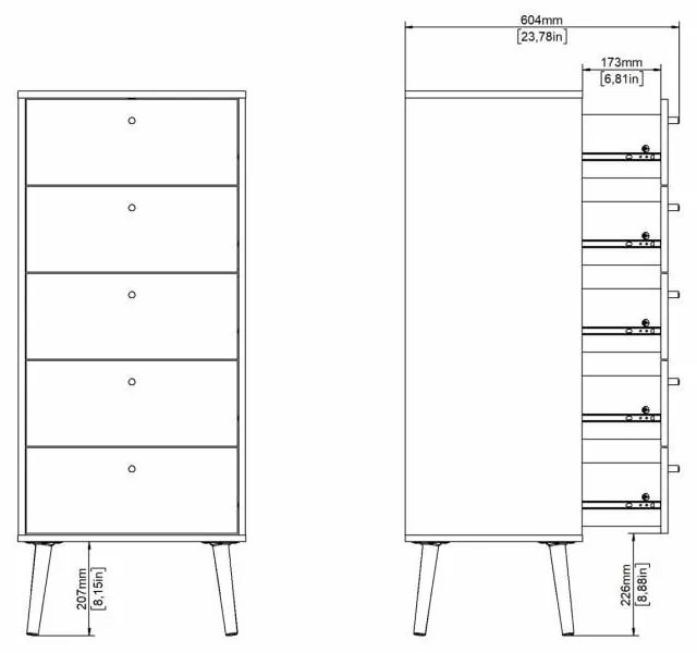 Biela vysoká komoda 50x120 cm Bodo – Tvilum
