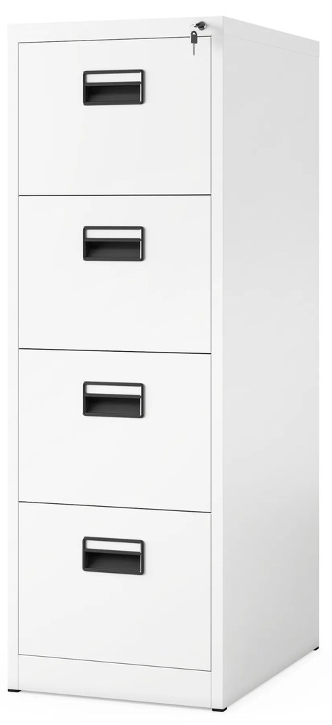 Kovová kartotéka, 4 zásuvky SARA V4, 460 x 1320 x 620 mm, biela