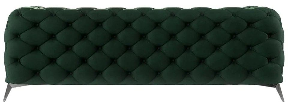 Tmavozelená zamatová pohovka 225 cm Chelsea – Ropez