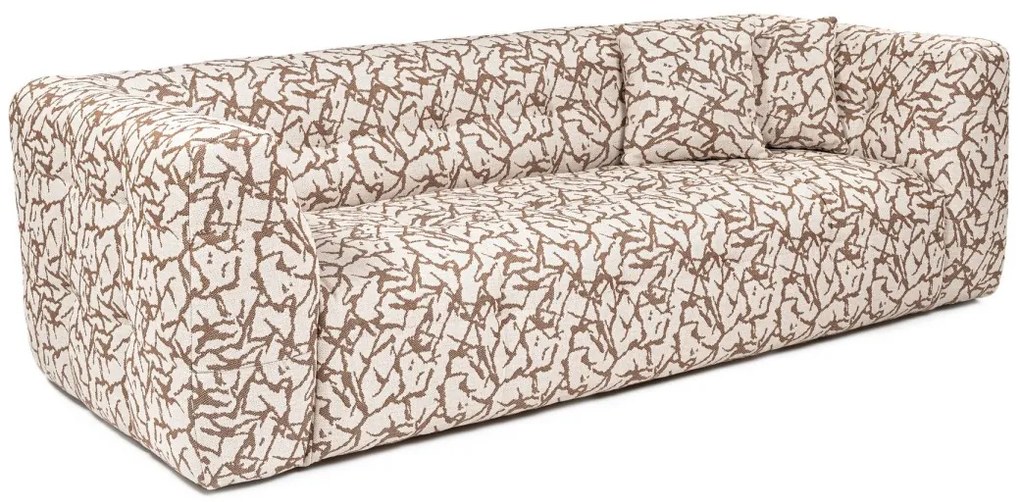 Třímístná pohovka Cady 235 cm béžová se vzorem