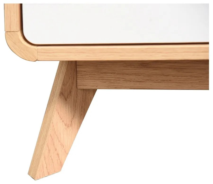 TV stolík v dekore duba v bielo-prírodnej farbe 100x40 cm Caitlin – Støraa