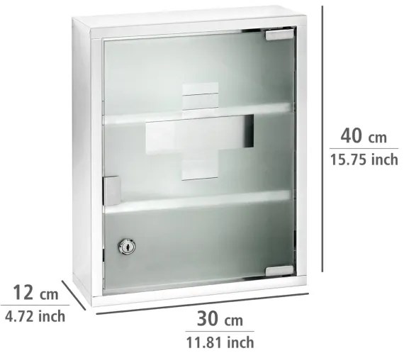 WENKO 22924100 - Lekárnička 30x40 cm nerez/strieborná