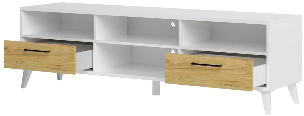 Televizní stolek Barris 25 160 cm ořech americký/bílý