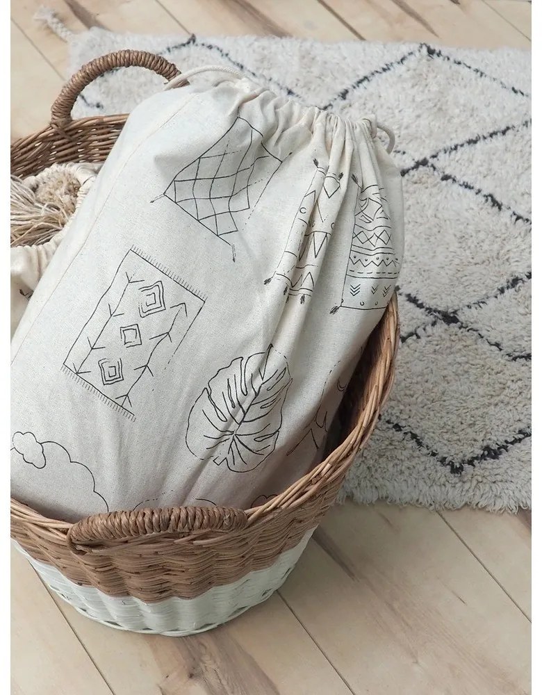 Krémový prateľný ručne tkaný bavlnený koberec 70x100 cm Mini Bereber – Lorena Canals