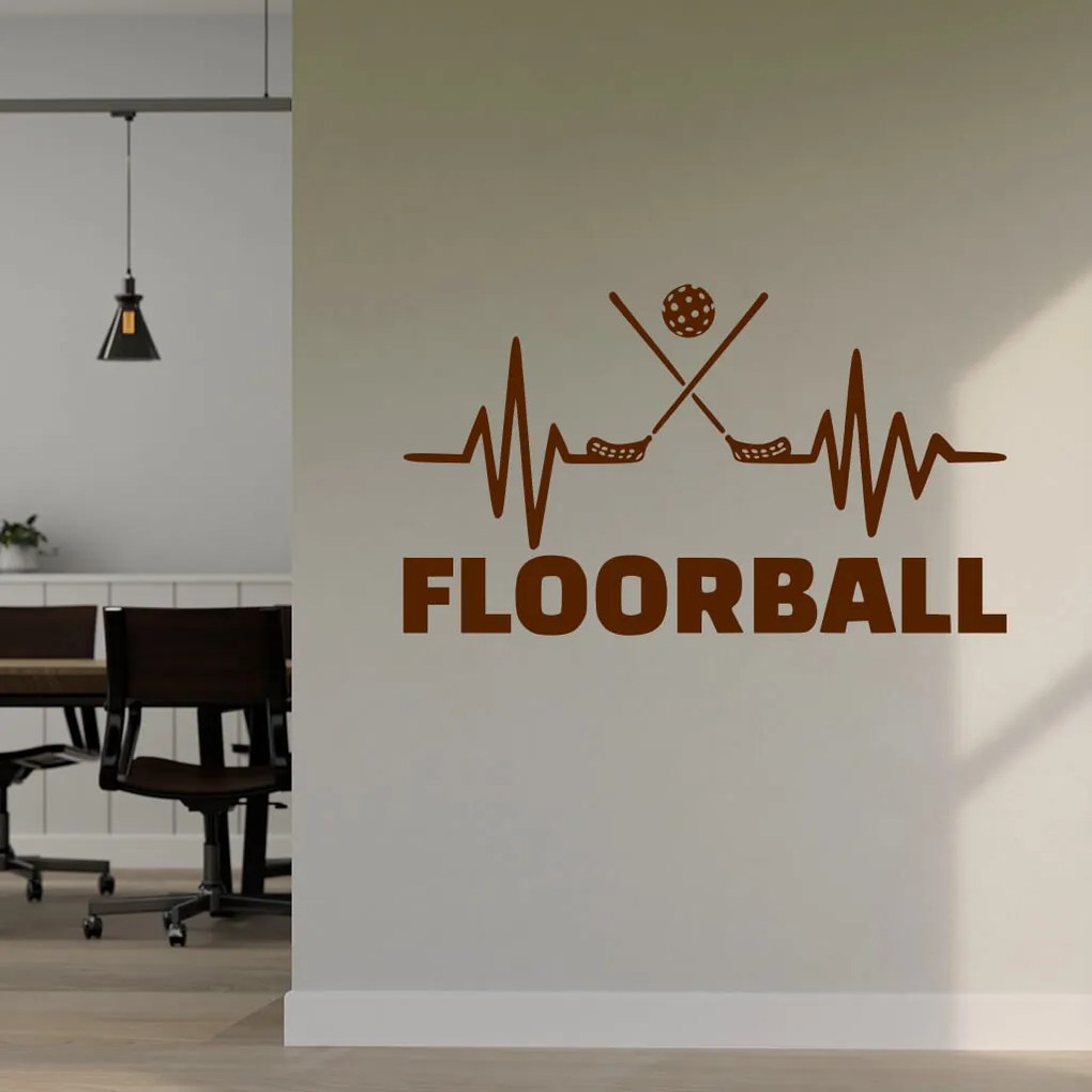 Veselá Stena Samolepka na stenu na stenu Floorball Farba: černá