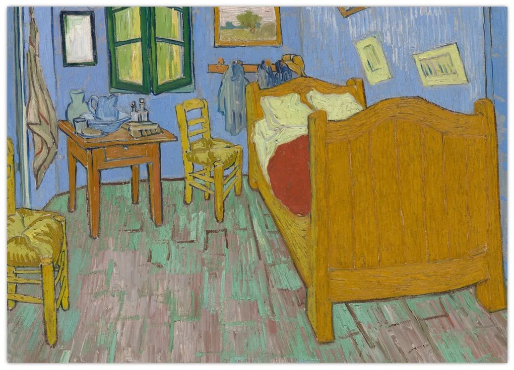 Sklenený obraz - Vincent van Gogh, The Bedroom, reprodukcia (70x50 cm)