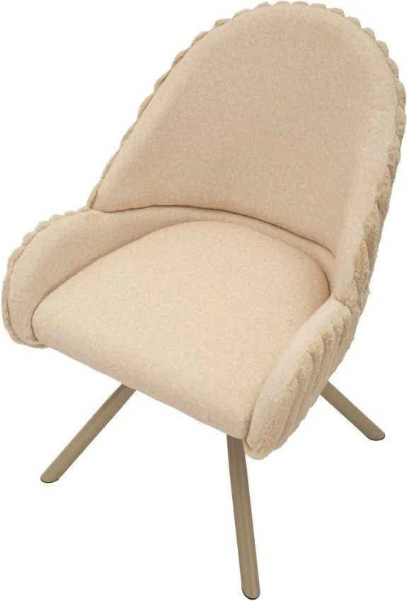 Krémové čalúnené jedálenské kreslá v súprave 2 ks s podrúčkami Stockholm – Mauro Ferretti