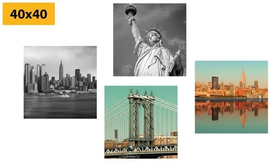 Set obrazov zaujímavá kombinácia mesta New York - 4x 60x60